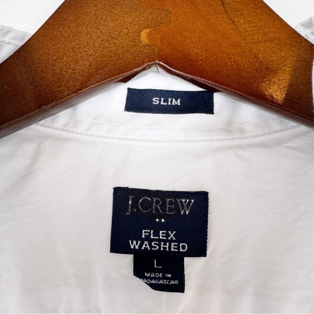 J. Crew Men's Slim-Fit Flex Casual Button Down Shirt White Size L NWT - Picture 6 of 7